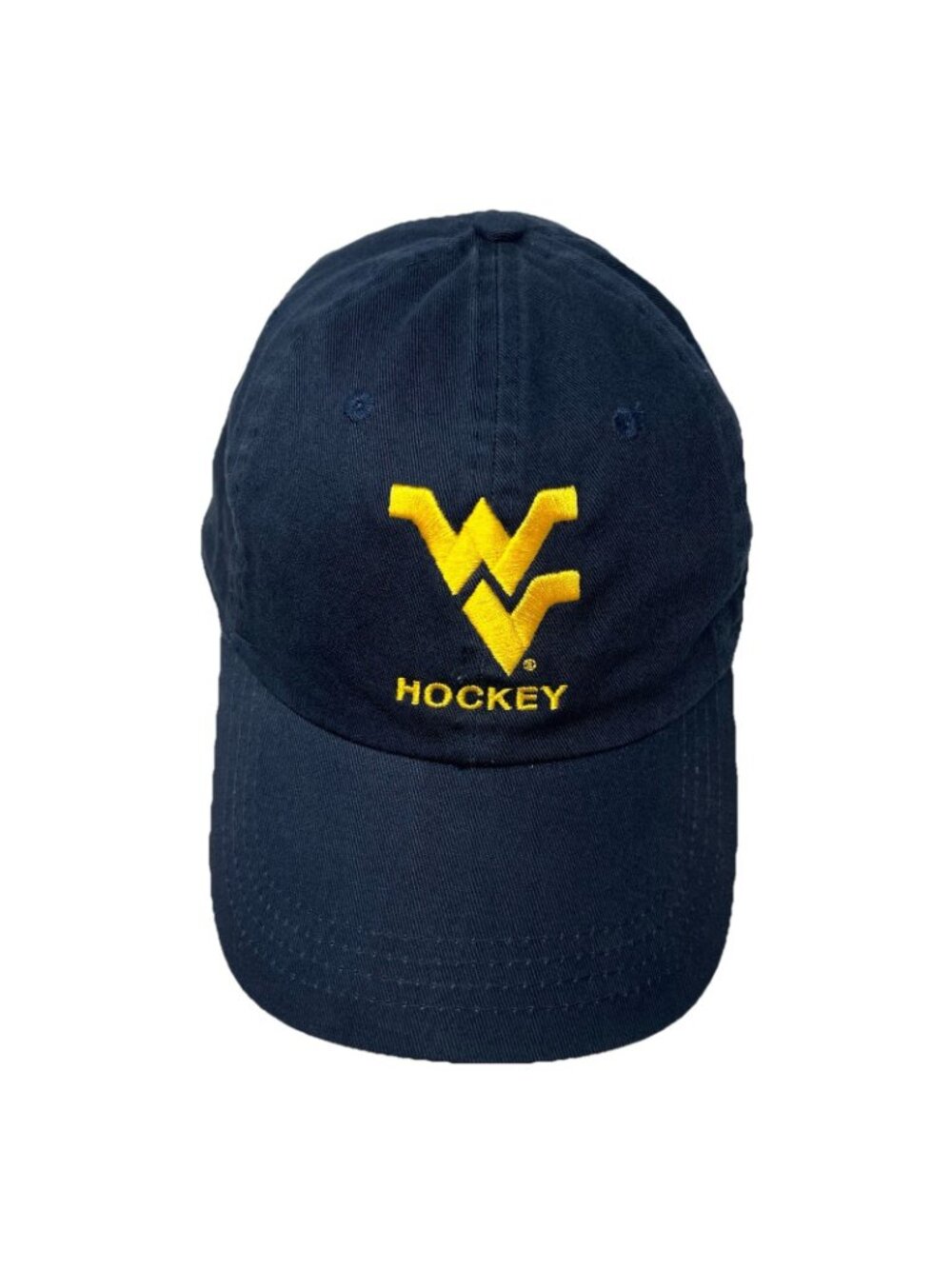 West Virginia University Mountaineers WVU Hockey Strapback Hat Cap Dad Logo - Picture 2 of 10